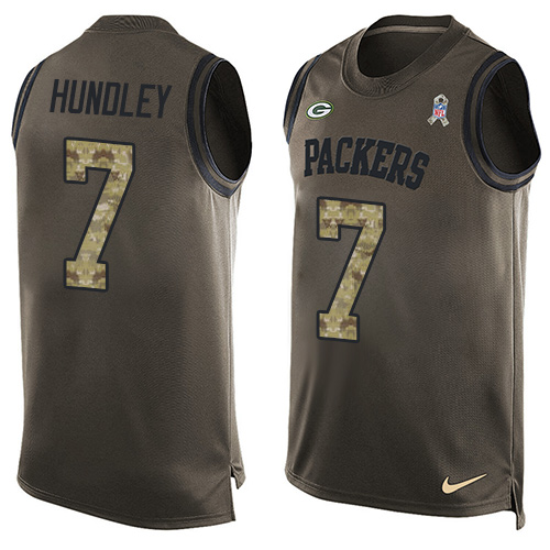 Nike Packers #7 Brett Hundley Green Men's Limited Salute to Service Tank Top NFL Jersey Nike Packers #7 Brett Hundley Green Men's Limited Salute to Service Tank Top NFL Jersey