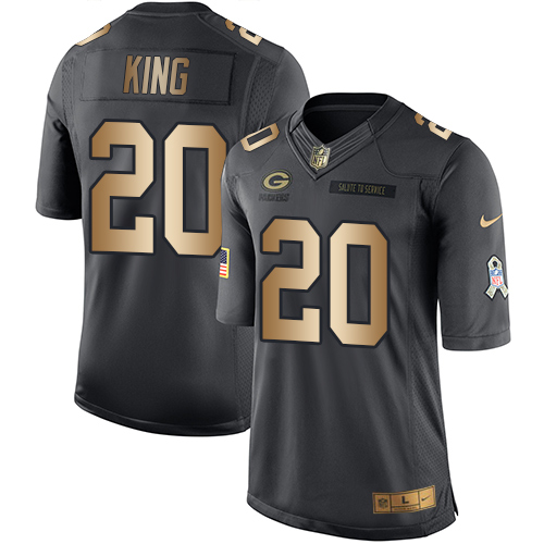 Nike Packers #20 Kevin King Black Men's Stitched NFL Limited Gold Salute To Service Jersey Nike Packers #20 Kevin King Black Men's Stitched NFL Limited Gold Salute To Service Jersey