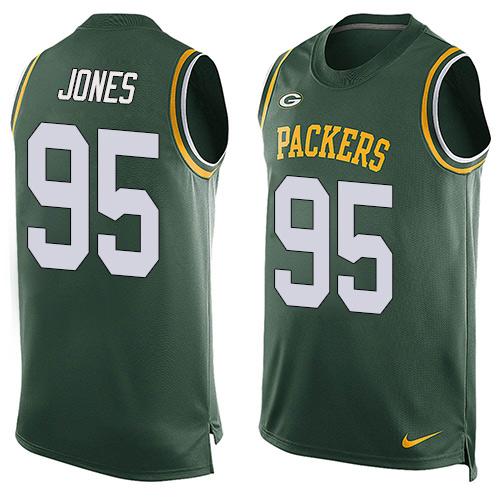 Nike Packers #95 Datone Jones Green Team Color Men's Stitched NFL Limited Tank Top Jersey Nike Packers #95 Datone Jones Green Team Color Men's Stitched NFL Limited Tank Top Jersey