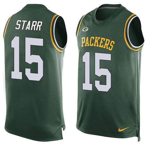 Nike Packers #15 Bart Starr Green Team Color Men's Stitched NFL Limited Tank Top Jersey Nike Packers #15 Bart Starr Green Team Color Men's Stitched NFL Limited Tank Top Jersey