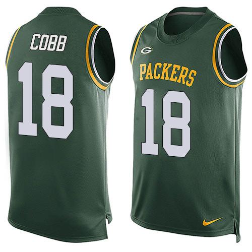 Nike Packers #18 Randall Cobb Green Team Color Men's Stitched NFL Limited Tank Top Jersey Nike Packers #18 Randall Cobb Green Team Color Men's Stitched NFL Limited Tank Top Jersey