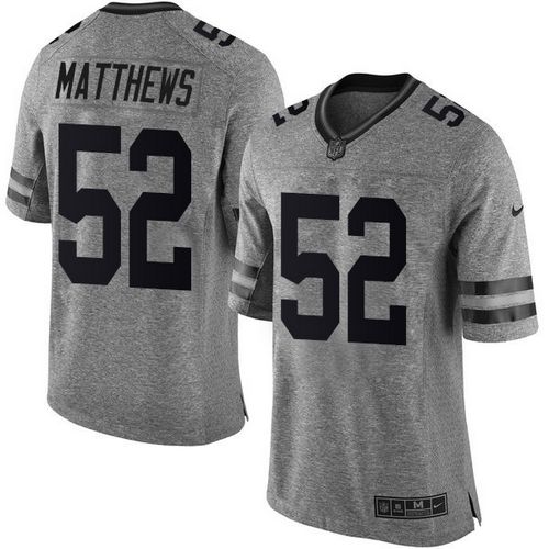 Nike Packers #52 Clay Matthews Gray Men's Stitched NFL Limited Gridiron Gray Jersey Nike Packers #52 Clay Matthews Gray Men's Stitched NFL Limited Gridiron Gray Jersey