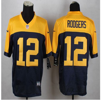New Green Bay Packers #12 Aaron Rodgers Navy Blue Alternate Men's Stitched NFL New Elite Jersey