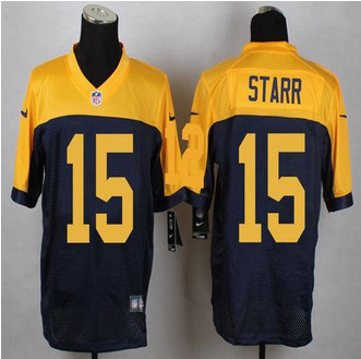 New Green Bay Packers #15 Bart Starr Navy Blue Alternate Men's Stitched NFL New Elite Jersey