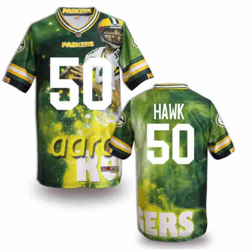 New Green Bay Packers 50# A.J.Hawk Team Color NFL Elite Fanatical Version Jersey
