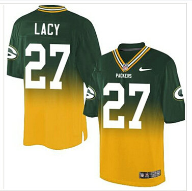 NEW Green Bay Packers #27 Eddie Lacy Green-Gold NFL Elite Fadeaway Fashion Jersey NEW Green Bay Packers #27 Eddie Lacy Green-Gold NFL Elite Fadeaway Fashion Jersey