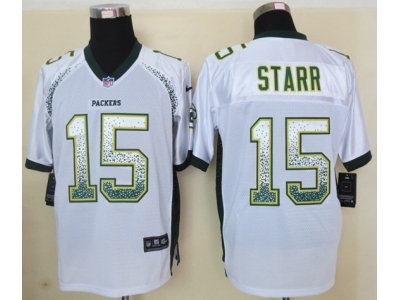 NEW jerseys green bay packers #15 starr white(Elite drift fashion)