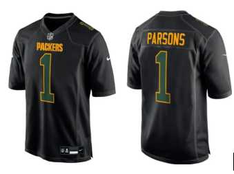 Men's Green Bay Packers #1 Micah Parsons Black Football Stitched vapor Limited Jersey