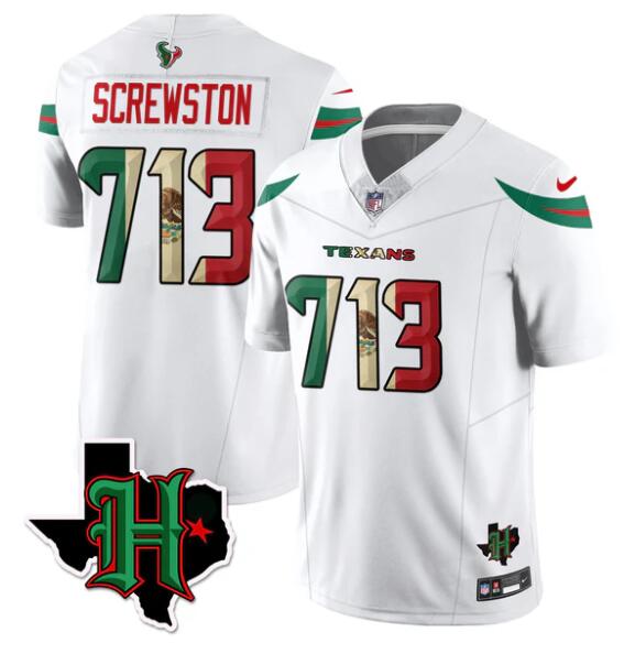 Men's Houston Texans #713 Screwston White F.U.S.E. Mexico Vapor Limited Stitched Football Jersey Men's Houston Texans #713 Screwston White F.U.S.E. Mexico Vapor Limited Stitched Football Jersey
