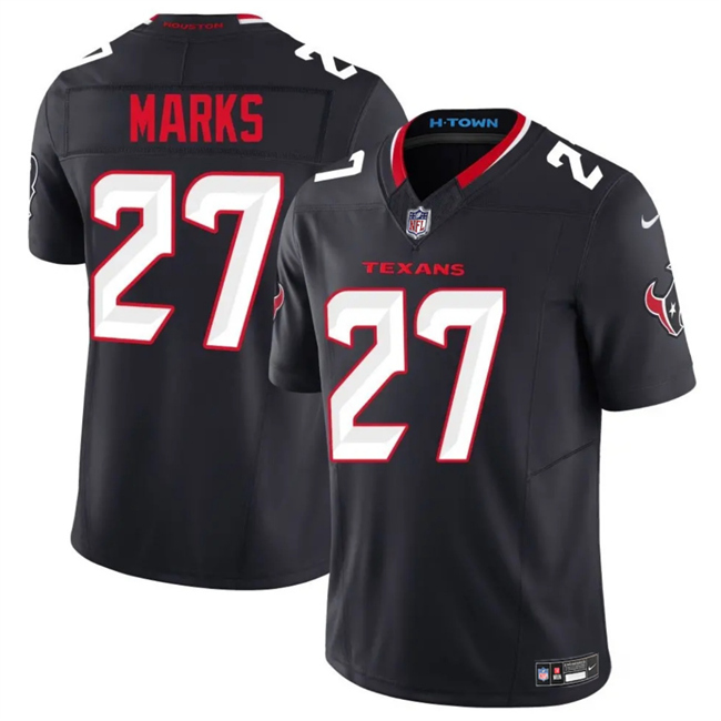 Men's Houston Texans #27 Woody Marks Navy 2025 F.U.S.E. Vapor Limited Stitched Football Jersey Men's Houston Texans #27 Woody Marks Navy 2025 F.U.S.E. Vapor Limited Stitched Football Jersey