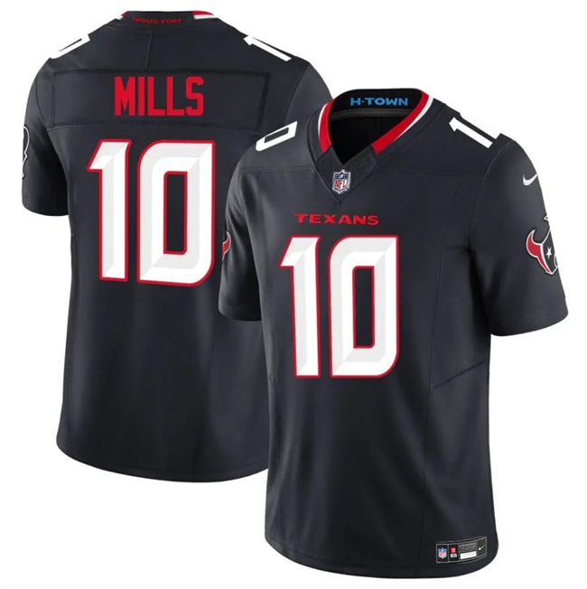 Men's Houston Texans #10 Davis Mills Navy 2025 F.U.S.E. Vapor Limited Stitched Football Jersey Men's Houston Texans #10 Davis Mills Navy 2025 F.U.S.E. Vapor Limited Stitched Football Jersey