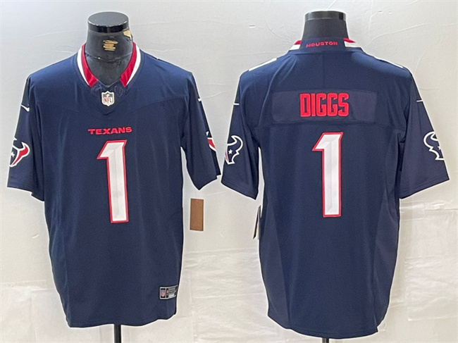 Men's Houston Texans #1 Stefon Diggs Navy F.U.S.E. Vapor Limited Stitched Football Jersey Men's Houston Texans #1 Stefon Diggs Navy F.U.S.E. Vapor Limited Stitched Football Jersey
