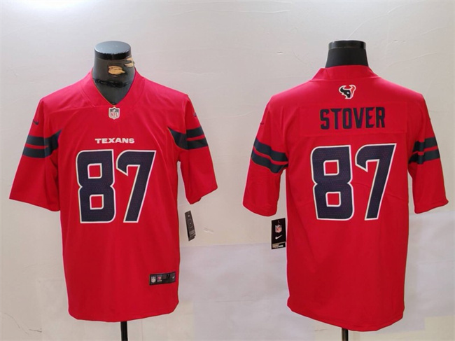 Men's Houston Texans #87 Cade Stover Red Vapor Untouchable Stitched Football Jersey Men's Houston Texans #87 Cade Stover Red Vapor Untouchable Stitched Football Jersey