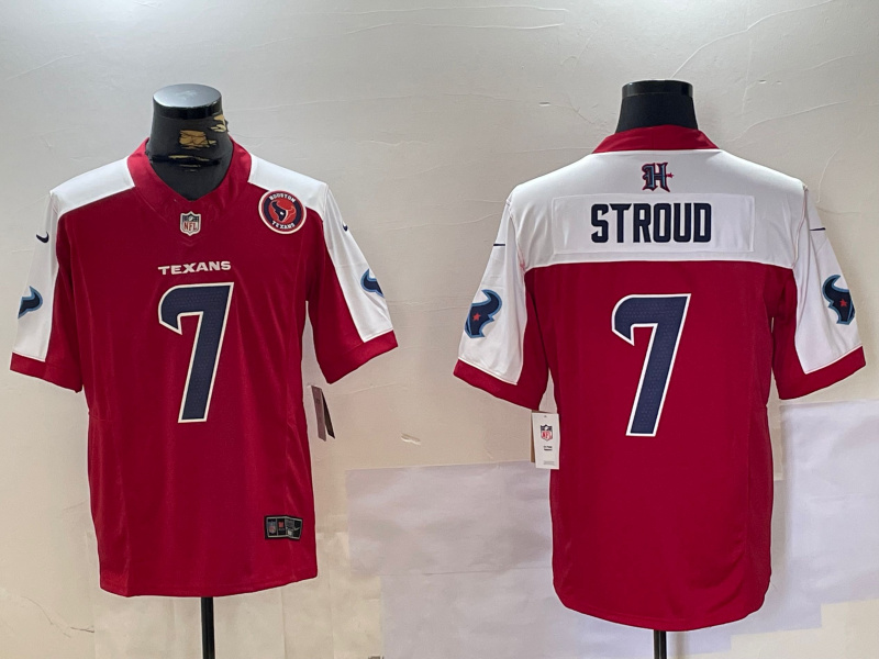 men's houston texans #7 c.j. stroud red white 2024 f.u.s.e. vapor limited stitched jersey_副本 men's houston texans #7 c.j. stroud red white 2024 f.u.s.e. vapor limited stitched jersey_副本