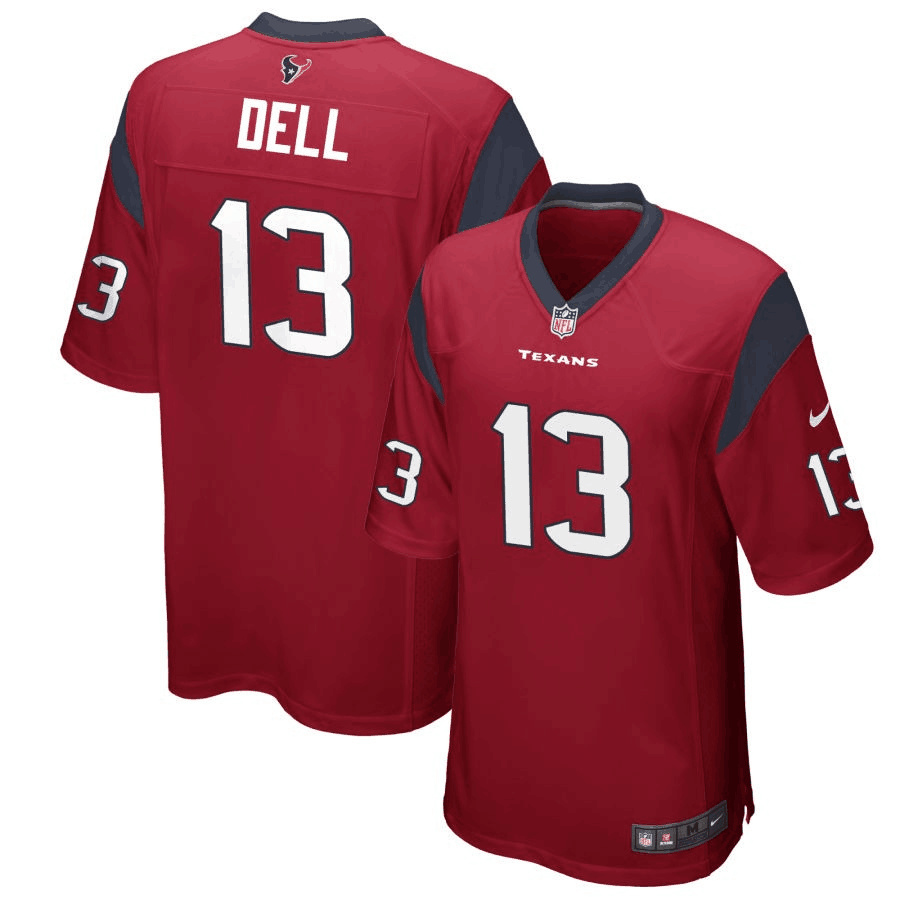 Men's Houston Texans #Tank Dell Red Stitched Game Jersey Men's Houston Texans #Tank Dell Red Stitched Game Jersey