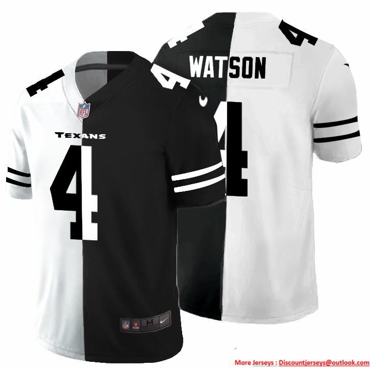 Houston Texans #4 Deshaun Watson Men's Black V White Peace Split Nike Vapor Untouchable Limited NFL Jersey Houston Texans #4 Deshaun Watson Men's Black V White Peace Split Nike Vapor Untouchable Limited NFL Jersey