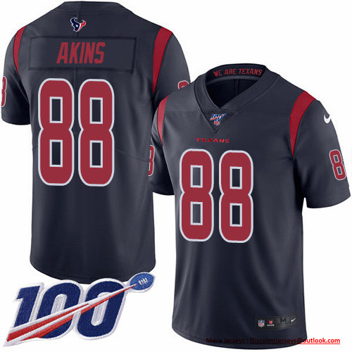 Nike Texans #88 Jordan Akins Navy Blue Men's Stitched NFL Limited Rush 100th Season Jersey Nike Texans #88 Jordan Akins Navy Blue Men's Stitched NFL Limited Rush 100th Season Jersey