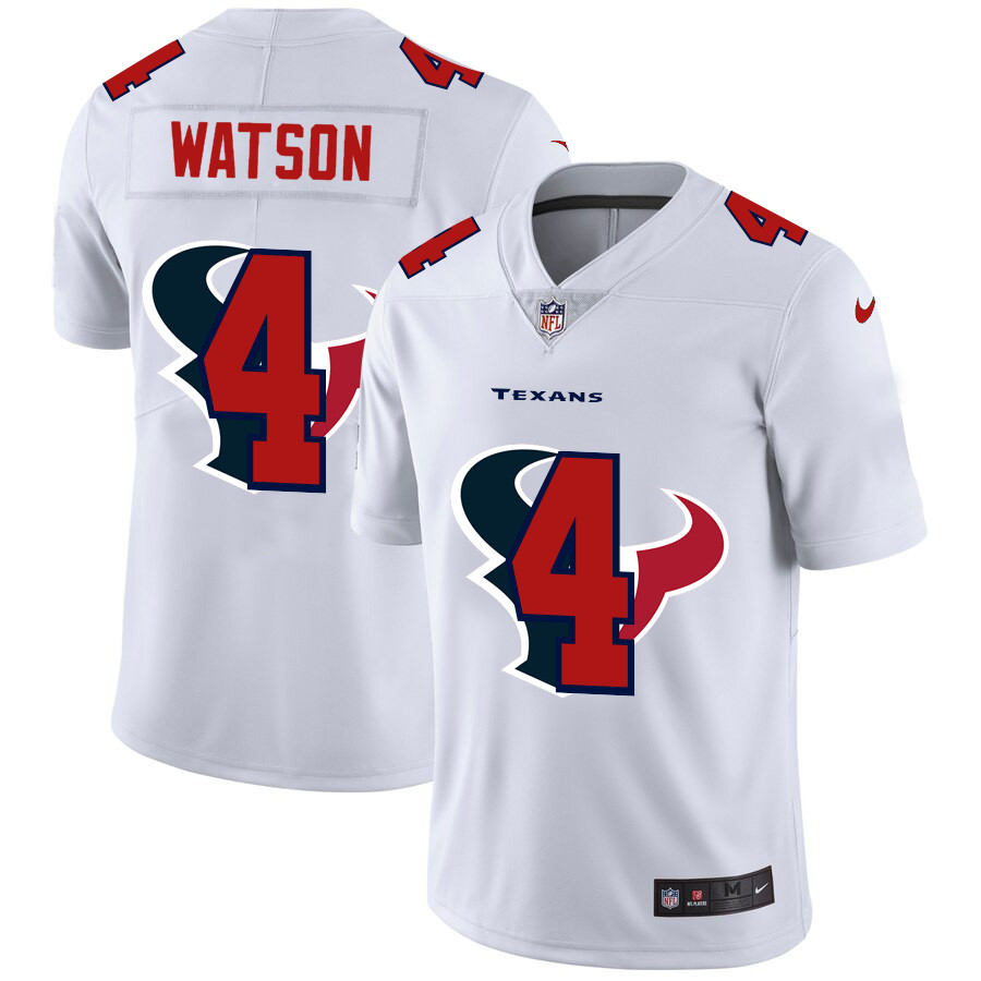Houston Texans #4 Deshaun Watson White Men's Nike Team Logo Dual Overlap Limited NFL Jersey Houston Texans #4 Deshaun Watson White Men's Nike Team Logo Dual Overlap Limited NFL Jersey