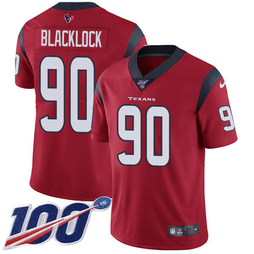 Nike Texans #90 Ross Blacklock Red Alternate Men's Stitched NFL 100th Season Vapor Untouchable Limited Jersey Nike Texans #90 Ross Blacklock Red Alternate Men's Stitched NFL 100th Season Vapor Untouchable Limited Jersey