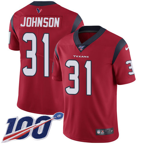 Nike Texans #31 David Johnson Red Alternate Men's Stitched NFL 100th Season Vapor Untouchable Limited Jersey Nike Texans #31 David Johnson Red Alternate Men's Stitched NFL 100th Season Vapor Untouchable Limited Jersey