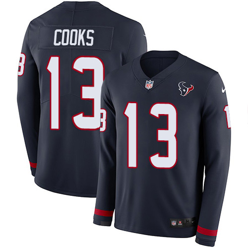 Nike Texans #13 Brandin Cooks Navy Blue Team Color Men's Stitched NFL Limited Therma Long Sleeve Jersey Nike Texans #13 Brandin Cooks Navy Blue Team Color Men's Stitched NFL Limited Therma Long Sleeve Jersey
