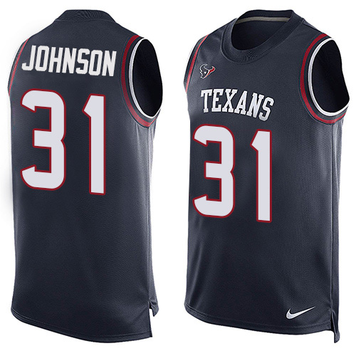 Nike Texans #31 David Johnson Navy Blue Team Color Men's Stitched NFL Limited Tank Top Jersey Nike Texans #31 David Johnson Navy Blue Team Color Men's Stitched NFL Limited Tank Top Jersey