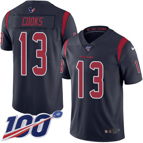 Nike Texans #13 Brandin Cooks Navy Blue Men's Stitched NFL Limited Rush 100th Season Jersey Nike Texans #13 Brandin Cooks Navy Blue Men's Stitched NFL Limited Rush 100th Season Jersey