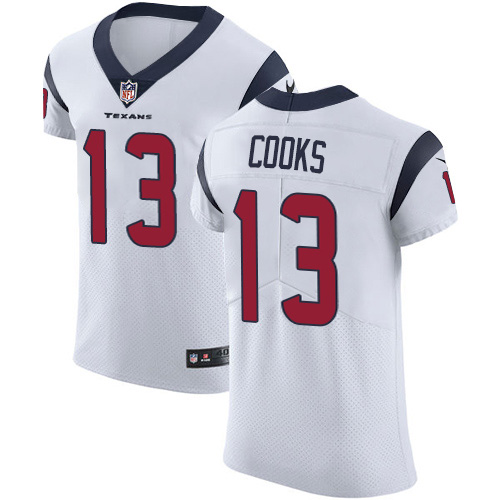 Nike Texans #13 Brandin Cooks White Men's Stitched NFL New Elite Jersey Nike Texans #13 Brandin Cooks White Men's Stitched NFL New Elite Jersey