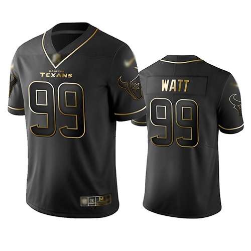 Texans #99 J.J. Watt Black Men's Stitched Football Limited Golden Edition Jersey Texans #99 J.J. Watt Black Men's Stitched Football Limited Golden Edition Jersey