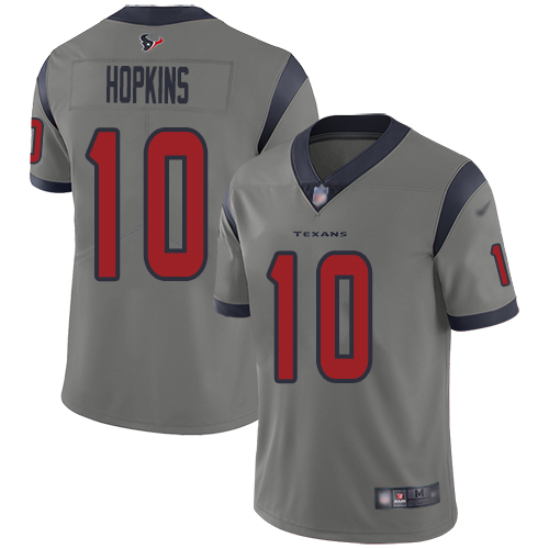 Texans #10 DeAndre Hopkins Gray Men's Stitched Football Limited Inverted Legend Jersey Texans #10 DeAndre Hopkins Gray Men's Stitched Football Limited Inverted Legend Jersey