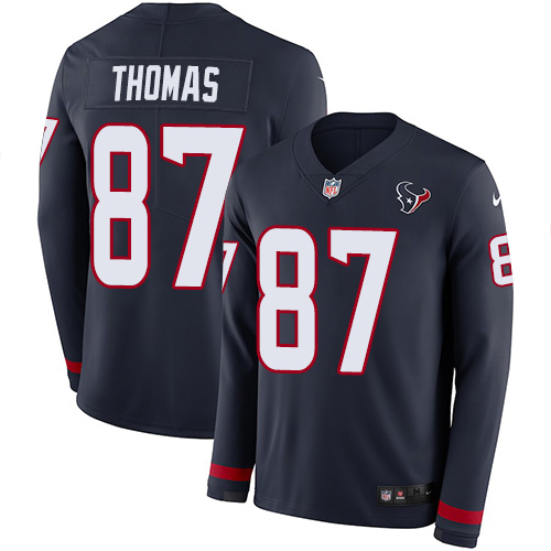 Nike Texans #87 Demaryius Thomas Navy Blue Team Color Men's Stitched NFL Limited Therma Long Sleeve Jersey Nike Texans #87 Demaryius Thomas Navy Blue Team Color Men's Stitched NFL Limited Therma Long Sleeve Jersey