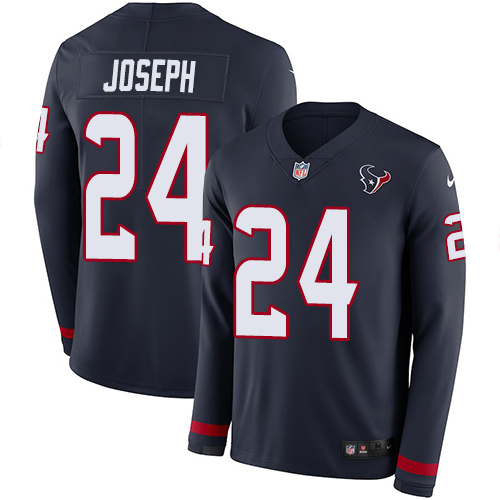 Nike Texans #24 Johnathan Joseph Navy Blue Team Color Men's Stitched NFL Limited Therma Long Sleeve Jersey Nike Texans #24 Johnathan Joseph Navy Blue Team Color Men's Stitched NFL Limited Therma Long Sleeve Jersey