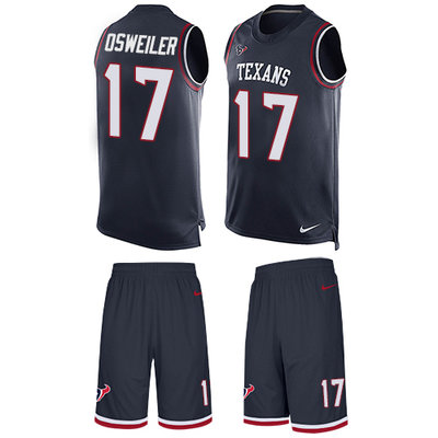 Nike Texans #17 Brock Osweiler Navy Blue Team Color Men's Stitched NFL Limited Tank Top Suit Jersey Nike Texans #17 Brock Osweiler Navy Blue Team Color Men's Stitched NFL Limited Tank Top Suit Jersey