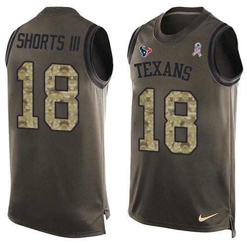 Nike Texans #18 Cecil Shorts III Green Men's Stitched NFL Limited Salute To Service Tank Top Jersey Nike Texans #18 Cecil Shorts III Green Men's Stitched NFL Limited Salute To Service Tank Top Jersey