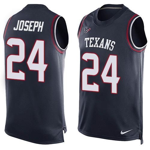 Nike Texans #24 Johnathan Joseph Navy Blue Team Color Men's Stitched NFL Limited Tank Top Jersey Nike Texans #24 Johnathan Joseph Navy Blue Team Color Men's Stitched NFL Limited Tank Top Jersey