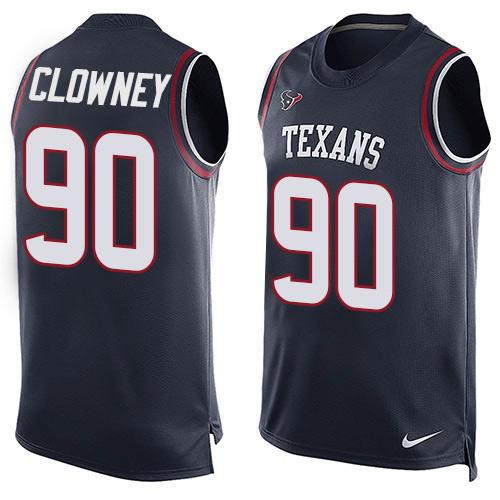 Nike Texans #90 Jadeveon Clowney Navy Blue Team Color Men's Stitched NFL Limited Tank Top Jersey Nike Texans #90 Jadeveon Clowney Navy Blue Team Color Men's Stitched NFL Limited Tank Top Jersey