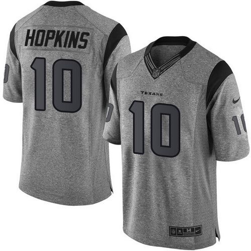 Nike Texans #10 DeAndre Hopkins Gray Men's Stitched NFL Limited Gridiron Gray Jersey Nike Texans #10 DeAndre Hopkins Gray Men's Stitched NFL Limited Gridiron Gray Jersey