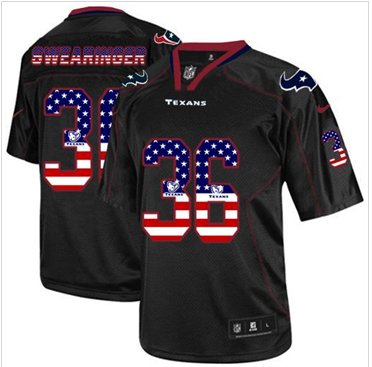 NEW Houston Texans #36 D.J. Swearinger Black NFL Elite USA Flag Fashion Jersey NEW Houston Texans #36 D.J. Swearinger Black NFL Elite USA Flag Fashion Jersey