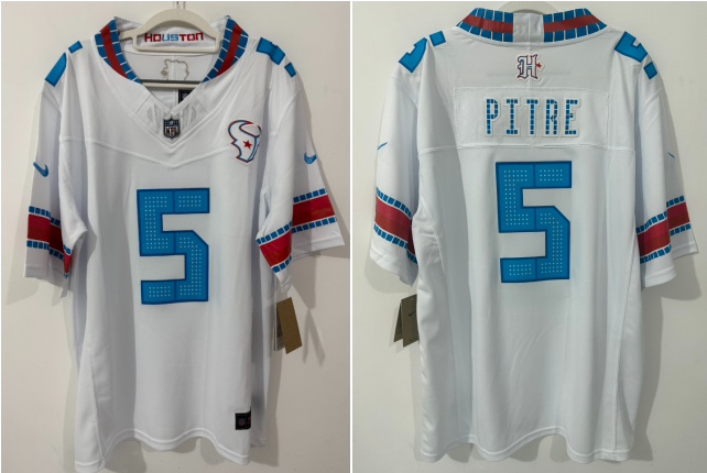 Men's Houston Texans #5 Jalen Pitre White 2026 Vapor F.U.S.E. Limited Stitched Jersey Men's Houston Texans #5 Jalen Pitre White 2026 Vapor F.U.S.E. Limited Stitched Jersey