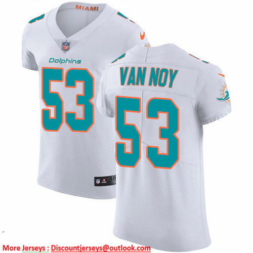 Nike Dolphins #53 Kyle Van Noy White Men's Stitched NFL New Elite Jersey
