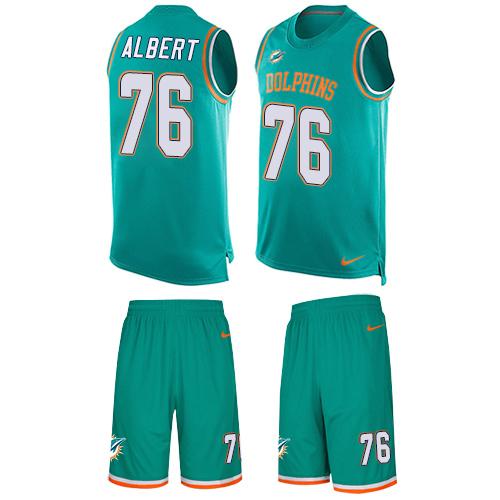 Nike Dolphins #76 Branden Albert Aqua Green Team Color Men's Stitched NFL Limited Tank Top Suit Jersey Nike Dolphins #76 Branden Albert Aqua Green Team Color Men's Stitched NFL Limited Tank Top Suit Jersey