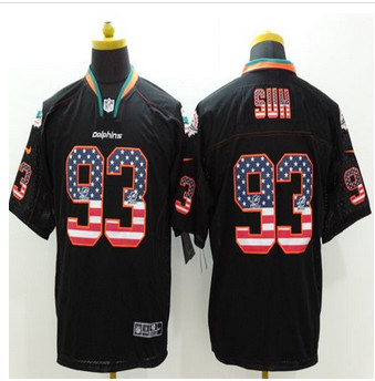 New Miami Dolphins #93 Ndamukong Suh Black Men's Stitched NFL Elite USA Flag Fashion Jersey New Miami Dolphins #93 Ndamukong Suh Black Men's Stitched NFL Elite USA Flag Fashion Jersey