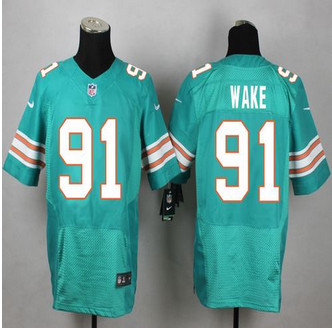 New Miami Dolphins #91 Cameron Wake Aqua Green Alternate Men's Stitched NFL Elite Jersey