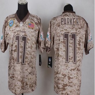 NEW Miami Dolphins #11 DeVante Parker Camo Men's Stitched NFL New Elite USMC Jersey