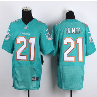 New Miami Dolphins #21 Brent Grimes Aqua Green Team Color Men's Stitched NFL New Elite Jersey