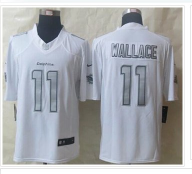 NEW Miami Dolphins #11 Mike Wallace White NFL Limited Platinum Jersey