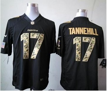 NEW Miami Dolphins #17 Ryan Tannehill Black NFL Limited Salute to Service Jersey
