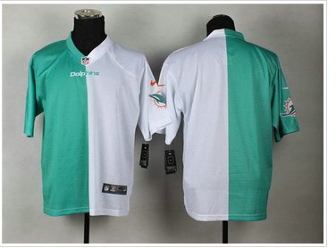 NEW Miami Dolphins Bank Men's Stitched Elite Split Jersey