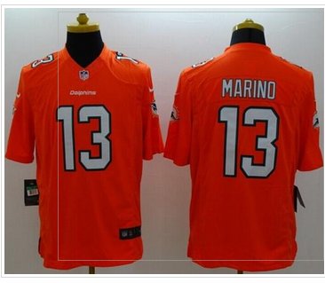 NEW Miami Dolphins #13 Dan Marino Orange Alternate NFL Limited Jersey NEW Miami Dolphins #13 Dan Marino Orange Alternate NFL Limited Jersey
