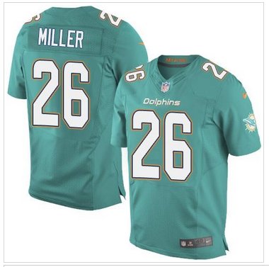 NEW Miami Dolphins #26 Lamar Miller Aqua Green Team Color NFL New Elite Jersey